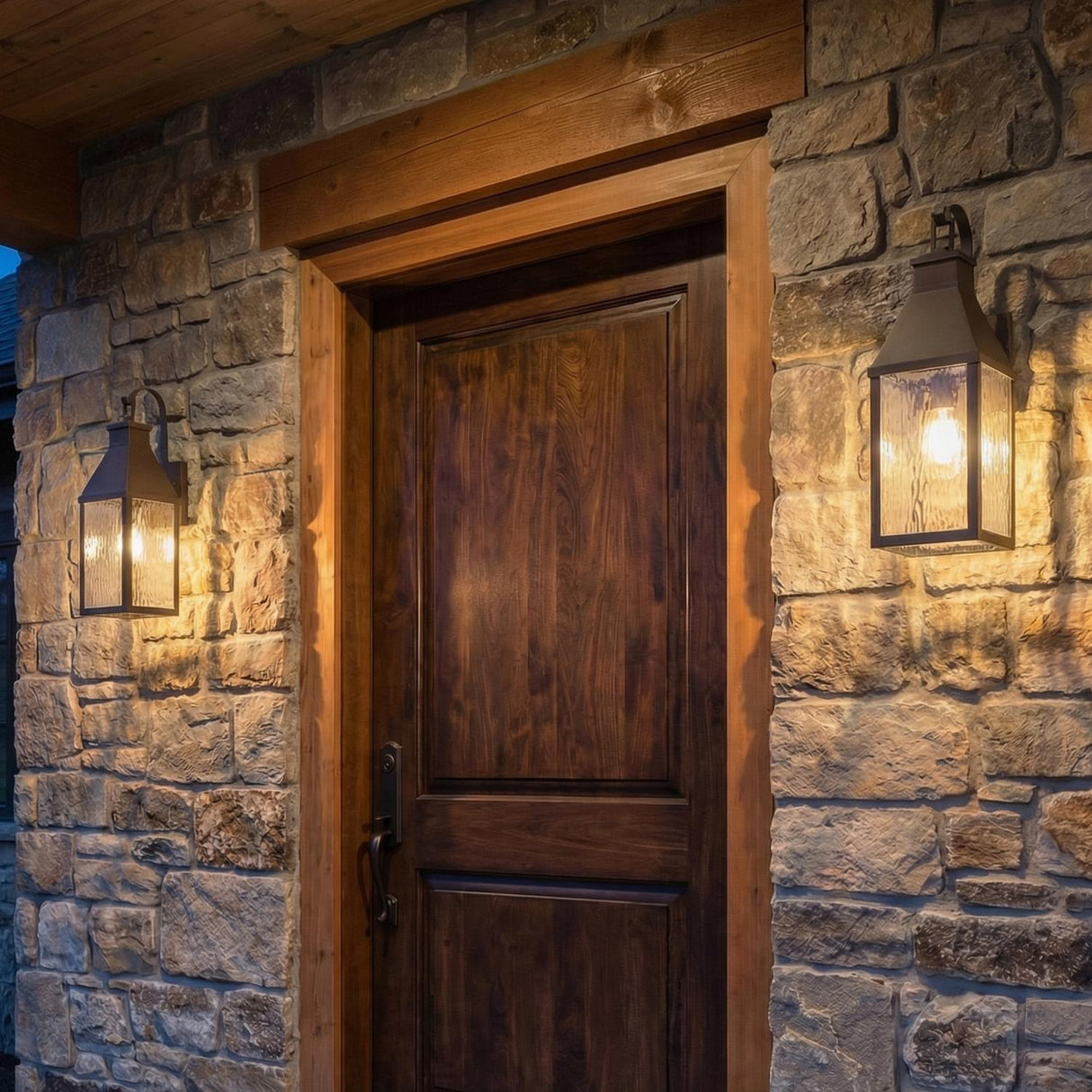 Westin Outdoor Wall Light, Large 23", Bronze and Water Glass