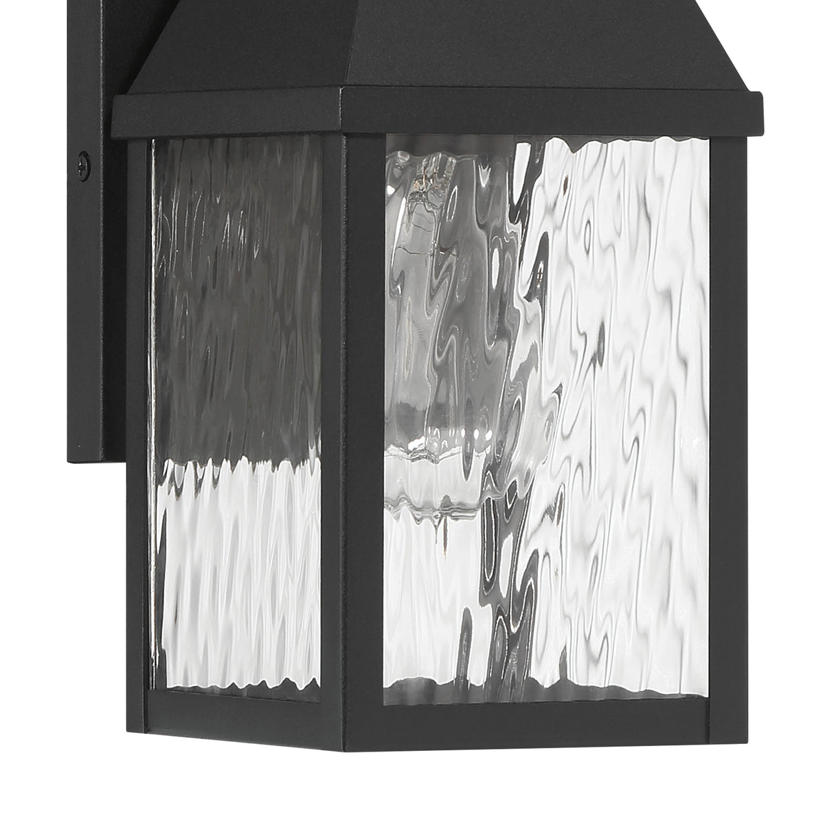 Westin Outdoor Wall Light, Small 14", Black and Water Glass