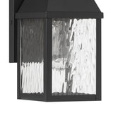 Westin Outdoor Wall Light, Small 14", Black and Water Glass
