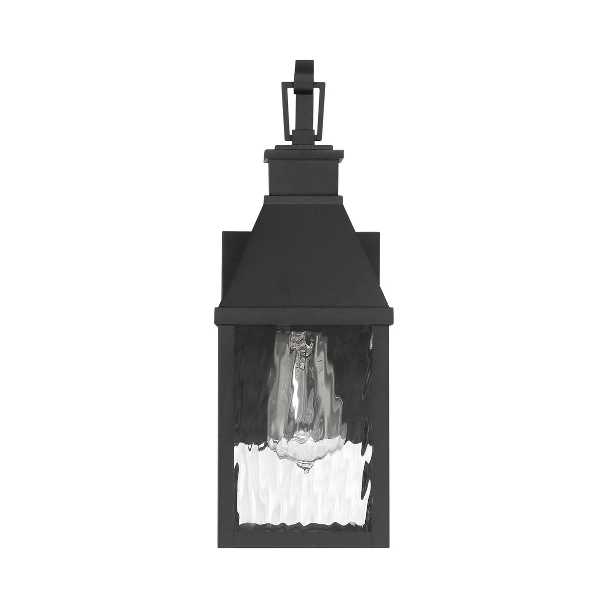 Westin Outdoor Wall Light, Small 14", Black and Water Glass