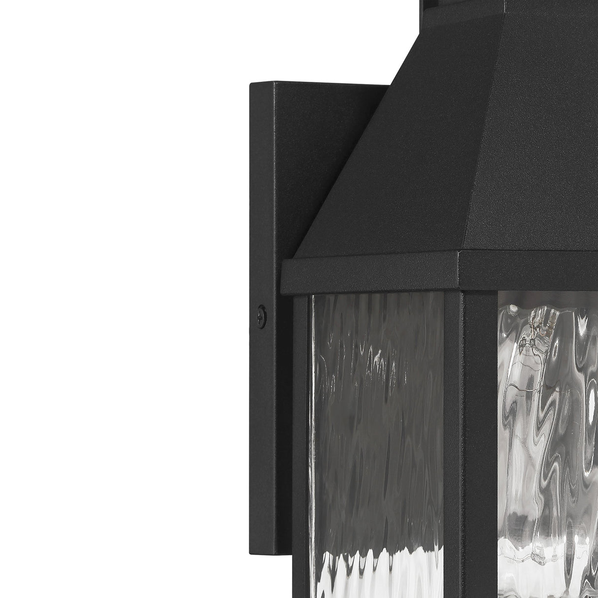 Westin Outdoor Wall Light, Small 14", Black and Water Glass
