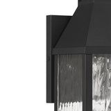 Westin Outdoor Wall Light, Small 14", Black and Water Glass