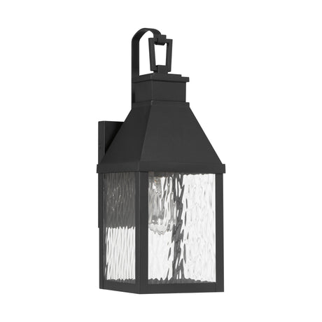 Westin Outdoor Wall Light, Medium 18", Black and Water Glass