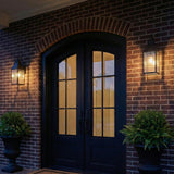 Westin Outdoor Wall Light, Large 23", Black and Water Glass