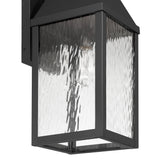 Westin Outdoor Wall Light, Large 23", Black and Water Glass