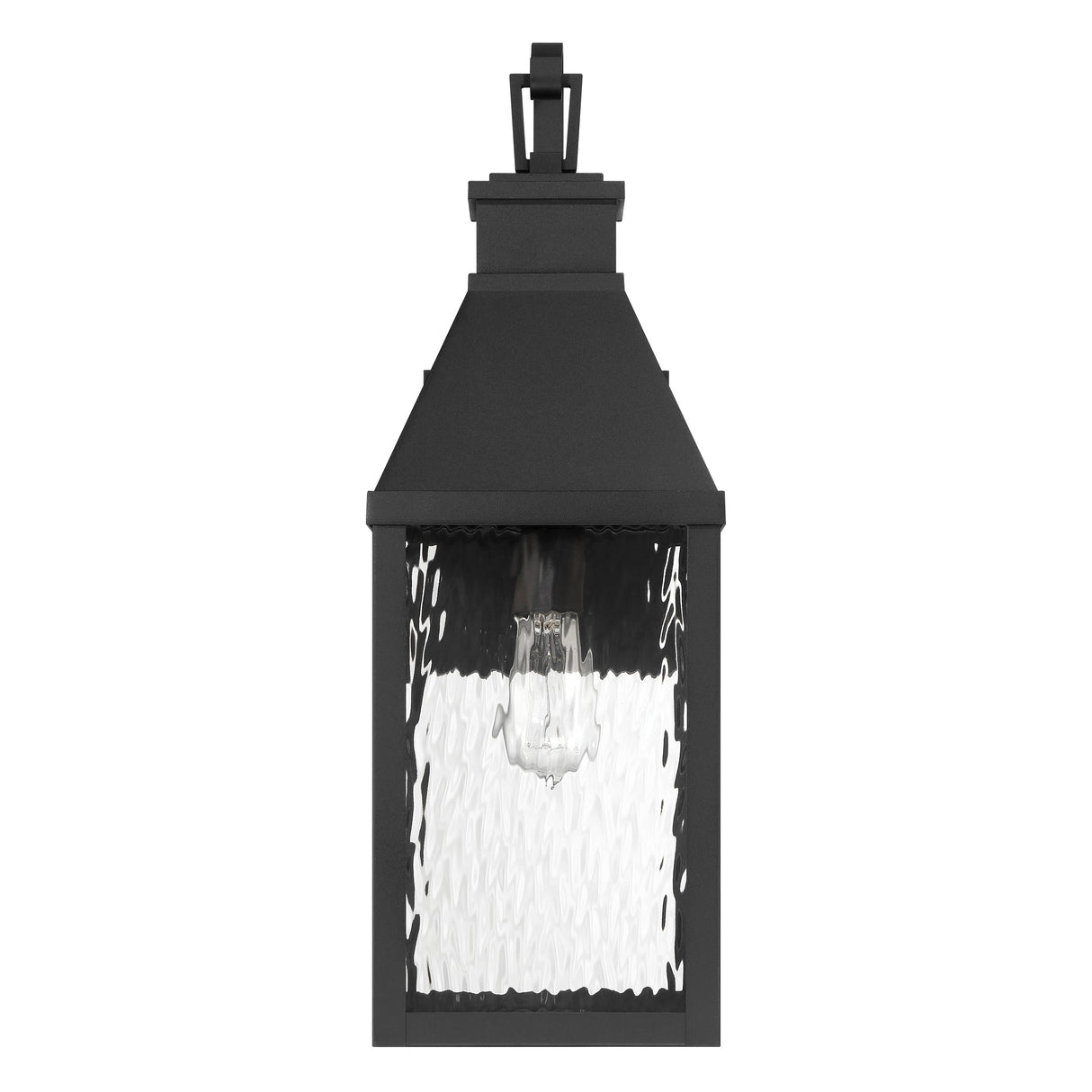 Westin Outdoor Wall Light, Large 23", Black and Water Glass