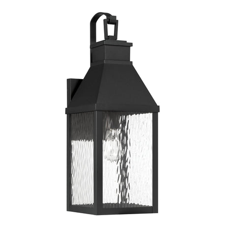 Westin Outdoor Wall Light, Large 23", Black and Water Glass