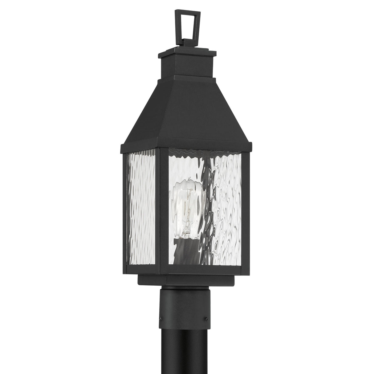 Westin Outdoor Post Light 20", Black and Water Glass