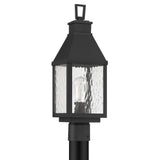Westin Outdoor Post Light 20", Black and Water Glass