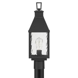 Westin Outdoor Post Light 20", Black and Water Glass