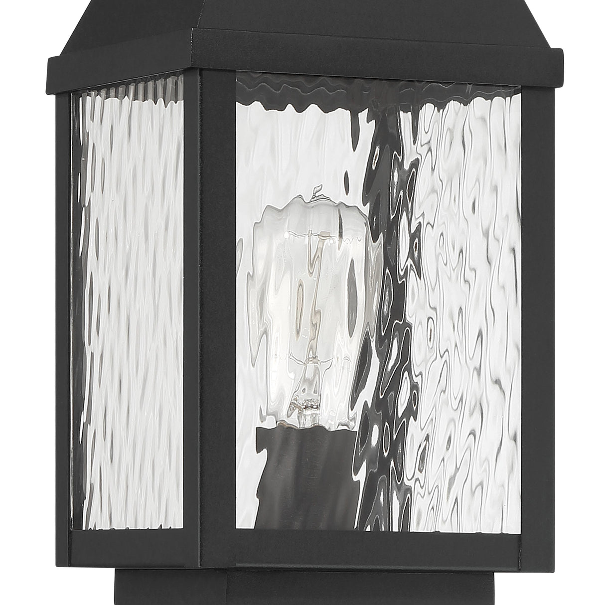 Westin Outdoor Post Light 20", Black and Water Glass