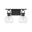 Naya 2 Light Vanity 16", Matte Black and Clear Glass