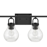 Naya 4 Light Vanity 34", Matte Black and Clear Glass