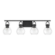 Naya 4 Light Vanity 34", Matte Black and Clear Glass