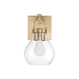 Naya Vanity Wall Sconce, Satin Brass and Clear Glass