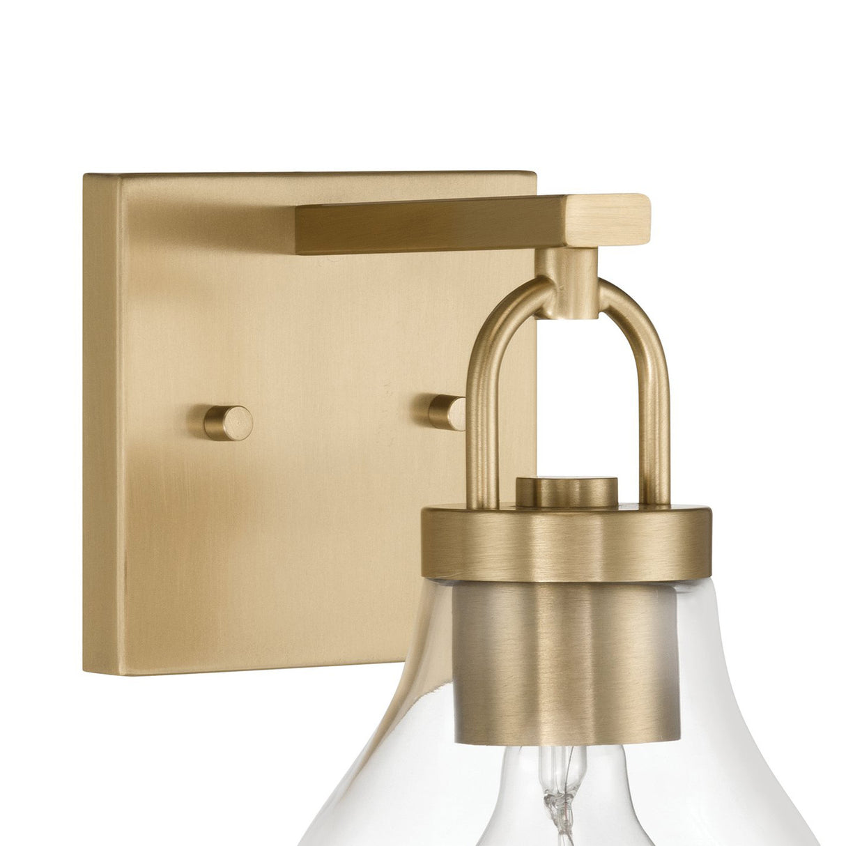 Naya Vanity Wall Sconce, Satin Brass and Clear Glass