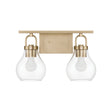 Naya 2 Light Vanity 16", Satin Brass and Clear Glass