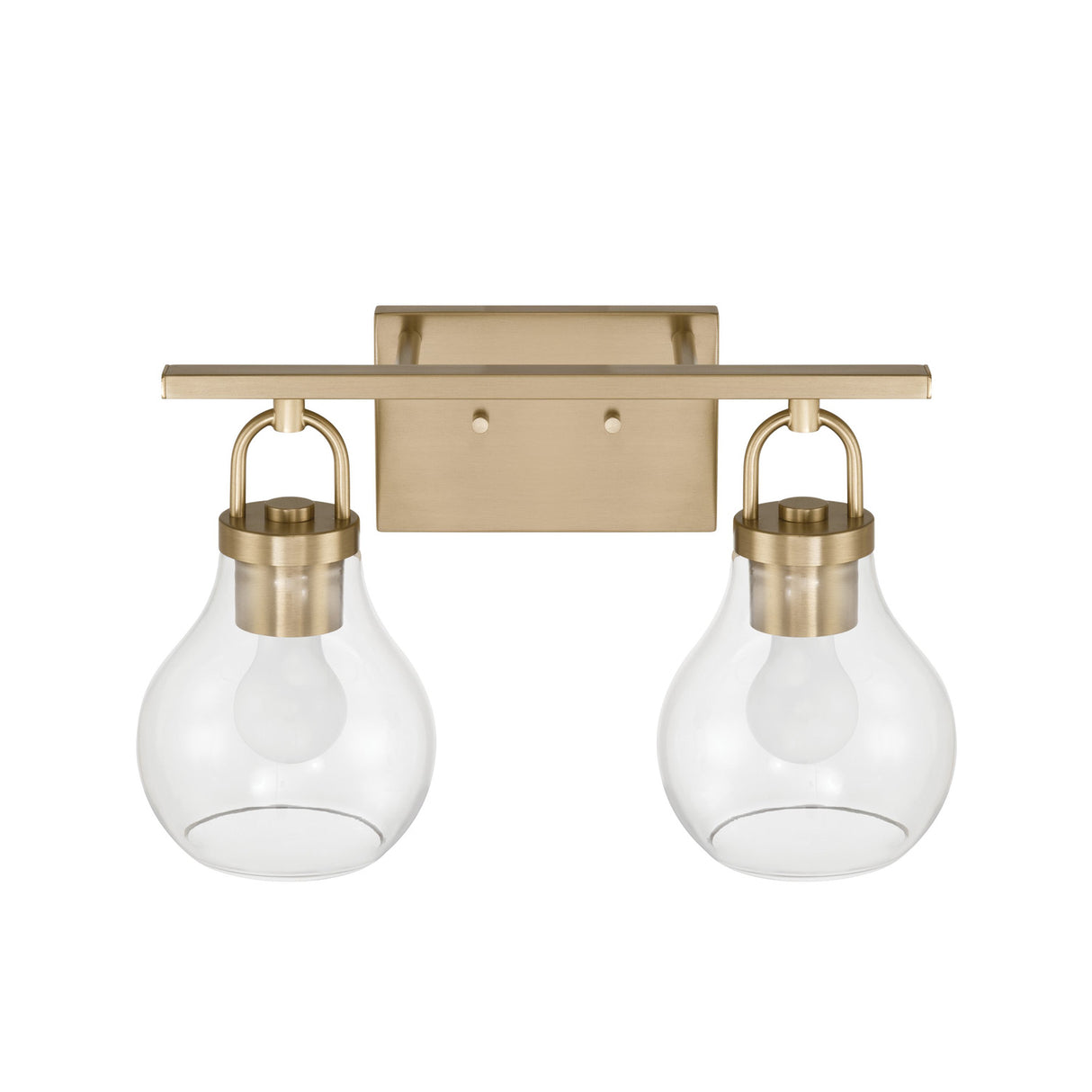 Naya 2 Light Vanity 16", Satin Brass and Clear Glass