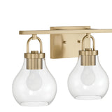 Naya 3 Light Vanity 24", Satin Brass and Clear Glass