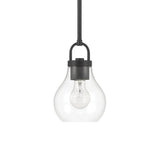 Naya Small Pendant 6", Matte Black and Clear Glass