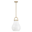 Naya Medium Pendant 12", Satin Brass and Opal Glass