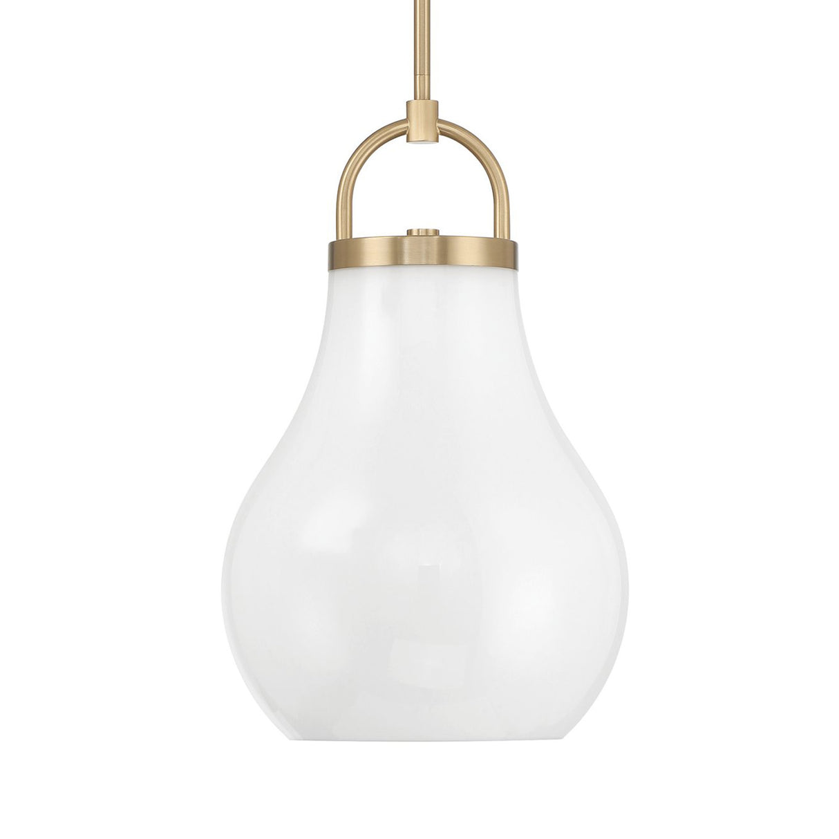 Naya Medium Pendant 12", Satin Brass and Opal Glass