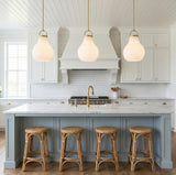 Naya Large Pendant 18", Satin Brass and Opal Glass