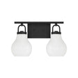 Naya 2 Light Vanity 16", Matte Black and Opal Glass