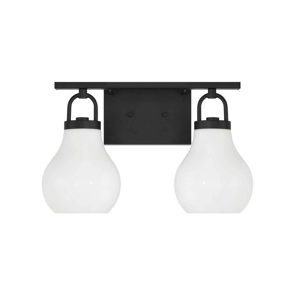 Naya 2 Light Vanity 16", Matte Black and Opal Glass