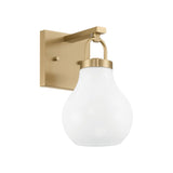 Naya Vanity Wall Sconce, Satin Brass and Opal Glass