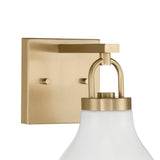 Naya Vanity Wall Sconce, Satin Brass and Opal Glass