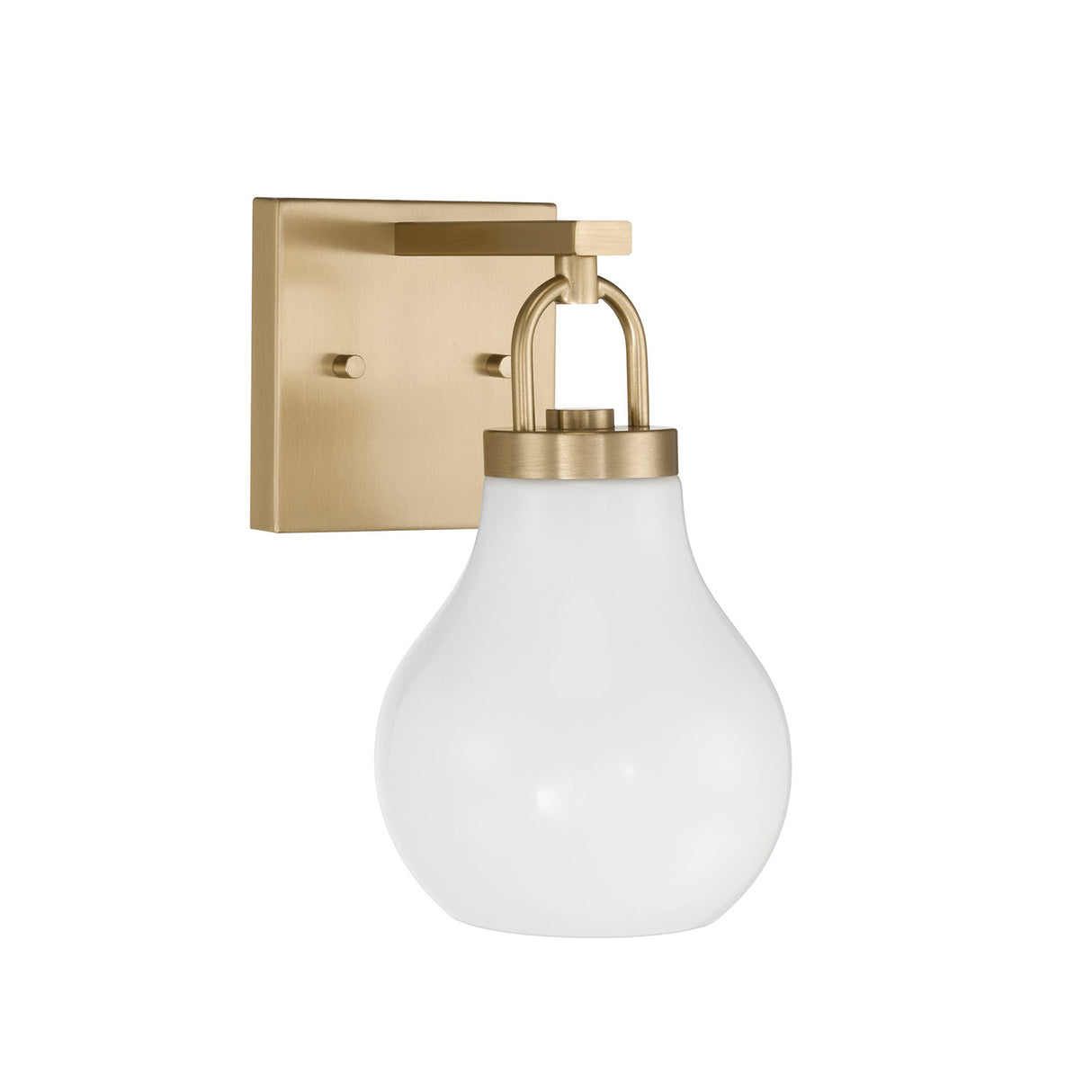 Naya Vanity Wall Sconce, Satin Brass and Opal Glass