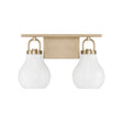 Naya 2 Light Vanity 16", Satin Brass and Opal Glass