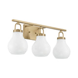 Naya 3 Light Vanity 24", Satin Brass and Opal Glass