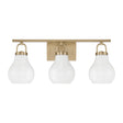 Naya 3 Light Vanity 24", Satin Brass and Opal Glass