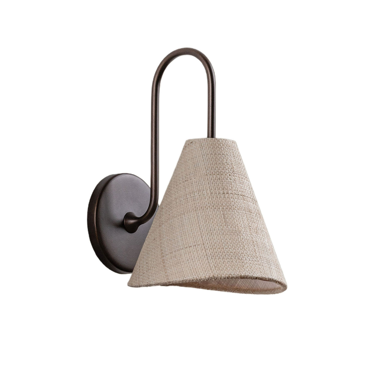 Aldara Wall Sconce 12", Bronze Leaf with Woven Shade