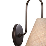 Aldara Wall Sconce 12", Bronze Leaf with Woven Shade