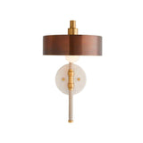 Amadeo Wall Sconce 18", Brown and Heritage Brass