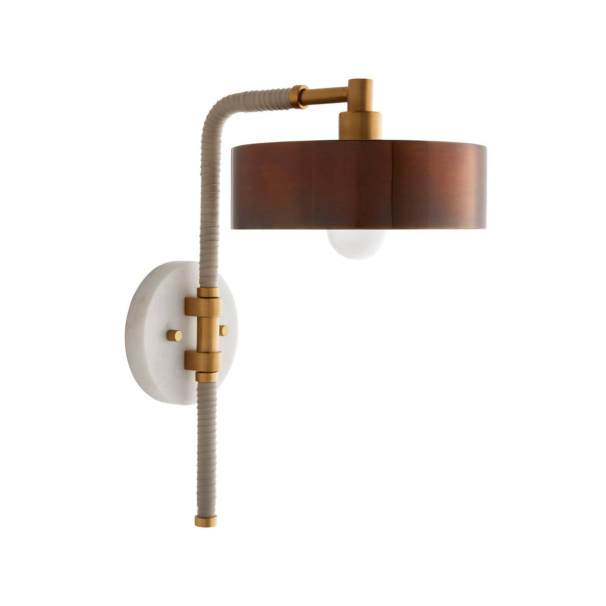 Amadeo Wall Sconce 18", Brown and Heritage Brass