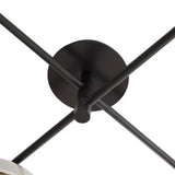 Hanley 4 Light Flush Mount 45", Black and Ivory Crackle Ceramic