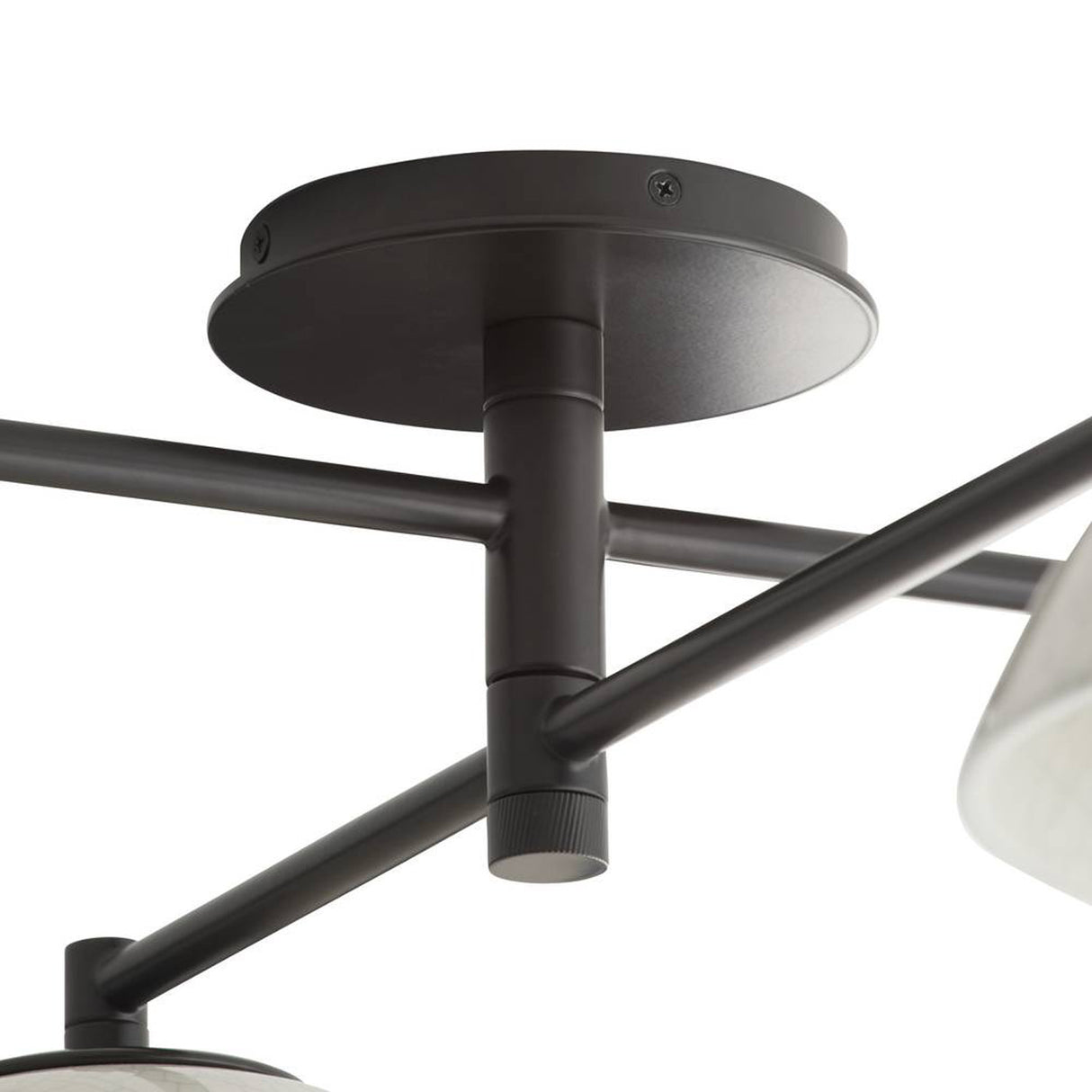 Hanley 4 Light Flush Mount 45", Black and Ivory Crackle Ceramic