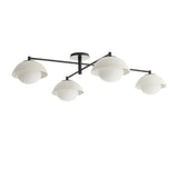 Hanley 4 Light Flush Mount 45", Black and Ivory Crackle Ceramic