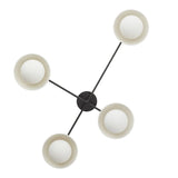 Hanley 4 Light Flush Mount 45", Black and Ivory Crackle Ceramic
