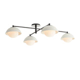 Hanley 4 Light Flush Mount 45", Black and Ivory Crackle Ceramic