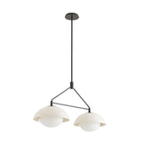 Hanley 2 Light Linear Pendant 32", Black and Ivory Crackle Ceramic