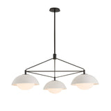 Hanley 3 Light Chandelier 38", Black with Ivory Crackle Ceramic