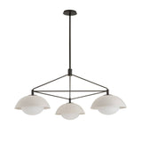 Hanley 3 Light Chandelier 38", Black with Ivory Crackle Ceramic