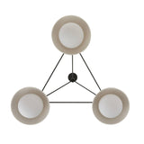 Hanley 3 Light Chandelier 38", Black with Ivory Crackle Ceramic