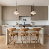 Hanley Pendant 12", Black and Ivory Crackle Ceramic