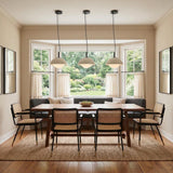 Hanley Pendant 12", Black and Ivory Crackle Ceramic